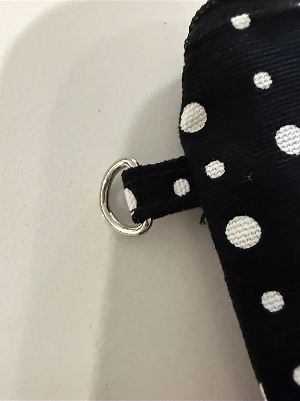 Thirty One Gifts Black Polka Dot Zipper Pouch with Pink Heart Patch
